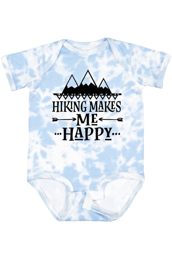 Hiking Makes Me Happy Mountain Hiker Boys or Girls Baby Bodysuit