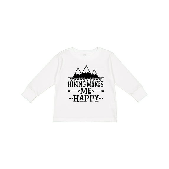 Inktastic Hiking Makes Me Happy Mountain Hiker Boys or Girls Long Sleeve Toddler T-Shirt