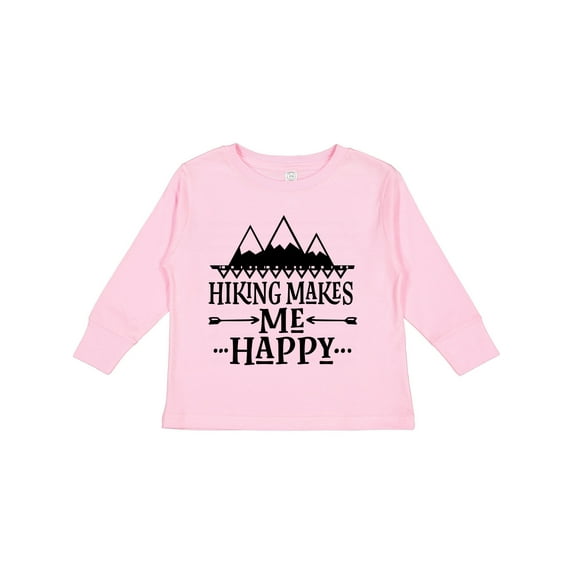 Inktastic Hiking Makes Me Happy Mountain Hiker Boys or Girls Long Sleeve Toddler T-Shirt