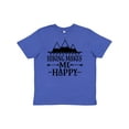 thumbnail image 1 of Inktastic Hiking Makes Me Happy Mountain Hiker Youth T-Shirt, 1 of 5