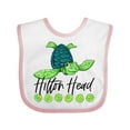 thumbnail image 1 of Inktastic Hilton Head Cute Smiling Sea Turtle Boys or Girls Baby Bib, 1 of 4