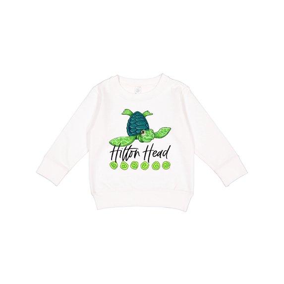 Inktastic Hilton Head Cute Smiling Sea Turtle Toddler Sweatshirt