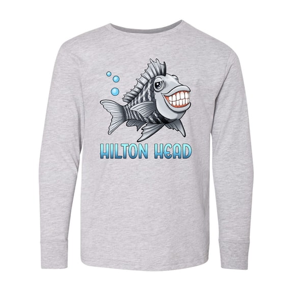 Inktastic Hilton Head Sheepshead Fish Long Sleeve Youth T-Shirt