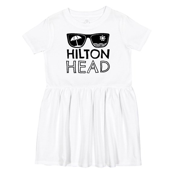 Inktastic Hilton Head Sunglasses with Umbrella and Sun Girls Toddler Dress