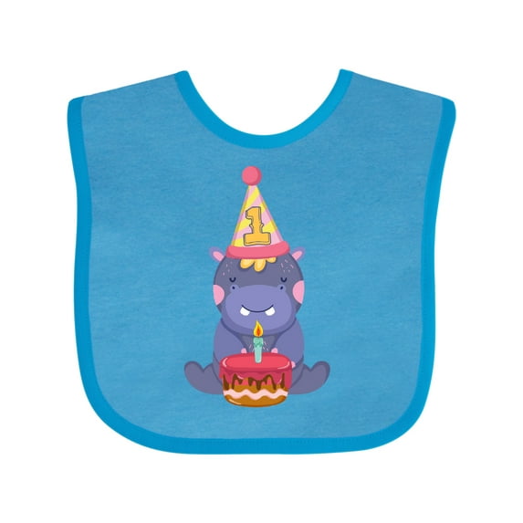 Inktastic Hippo 1st Birthday Boys or Girls Baby Bib