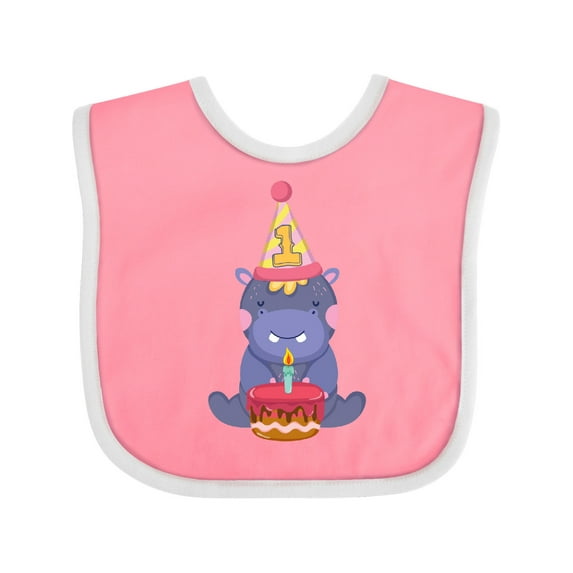 Inktastic Hippo 1st Birthday Boys or Girls Baby Bib