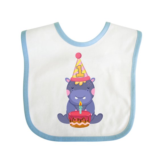 Inktastic Hippo 1st Birthday Boys or Girls Baby Bib