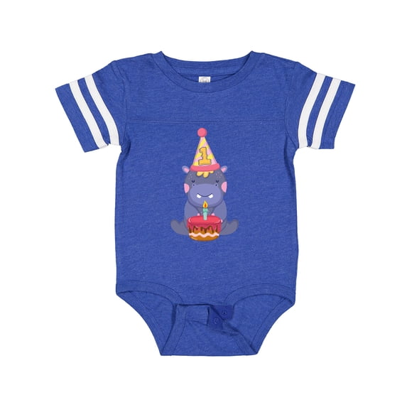 Inktastic Hippo 1st Birthday Boys or Girls Baby Bodysuit