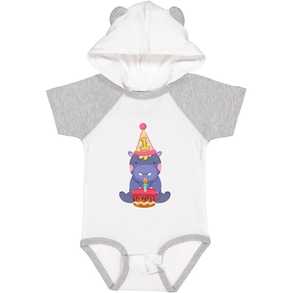 Inktastic Hippo 1st Birthday Boys or Girls Baby Bodysuit