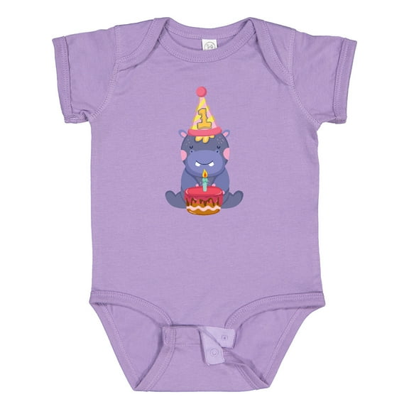 Inktastic Hippo 1st Birthday Boys or Girls Baby Bodysuit