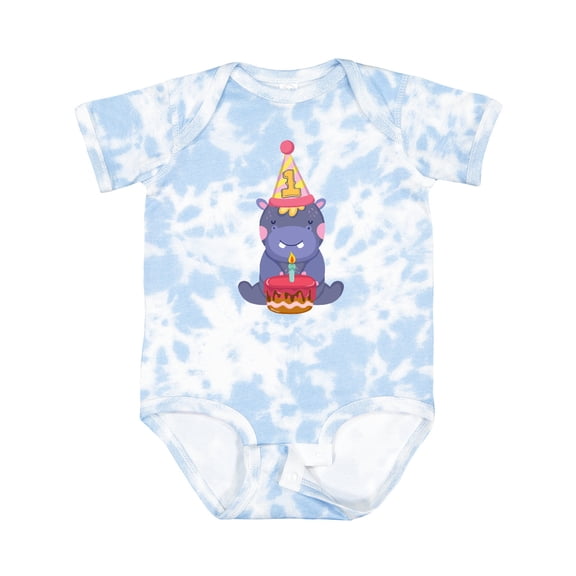 Inktastic Hippo 1st Birthday Boys or Girls Baby Bodysuit