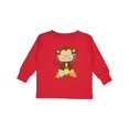 thumbnail image 1 of Inktastic Hipster Monkey, Monkey with Glasses, Flowers Boys or Girls Long Sleeve Toddler T-Shirt, 1 of 5