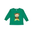 thumbnail image 1 of Inktastic Hipster Monkey, Monkey with Glasses, Flowers Boys or Girls Long Sleeve Toddler T-Shirt, 1 of 5