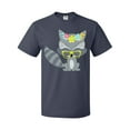 thumbnail image 1 of Inktastic Hipster Raccoon, Raccoon With Glasses, Flowers T-Shirt, 1 of 5
