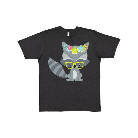 Inktastic Hipster Raccoon, Raccoon With Glasses, Flowers T-Shirt