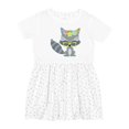 thumbnail image 1 of Inktastic Hipster Raccoon, Raccoon with Glasses, Flowers Girls Toddler Dress, 1 of 5