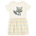 thumbnail image 1 of Inktastic Hipster Raccoon, Raccoon with Glasses, Flowers Girls Toddler Dress, 1 of 5