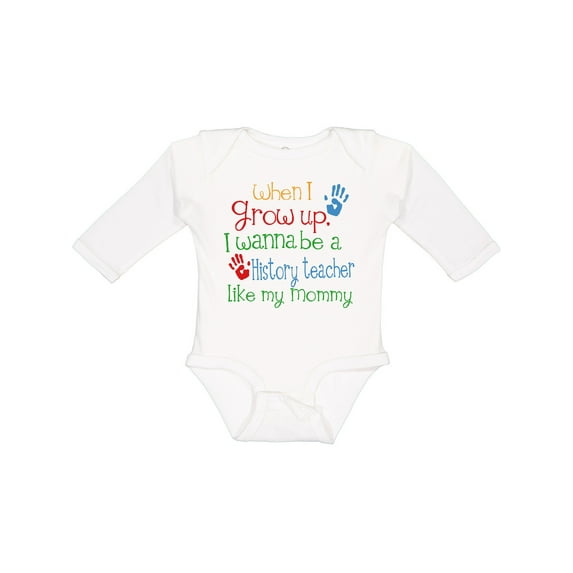 Inktastic History Teacher Like Mommy Boys or Girls Long Sleeve Baby Bodysuit