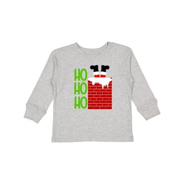Inktastic Ho Ho Ho Santa Feet in Chimney Boys or Girls Long Sleeve Toddler T-Shirt