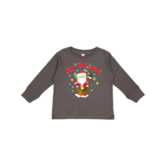 Inktastic Ho ho ho Santa Claus is here Boys or Girls Long Sleeve Toddler T-Shirt
