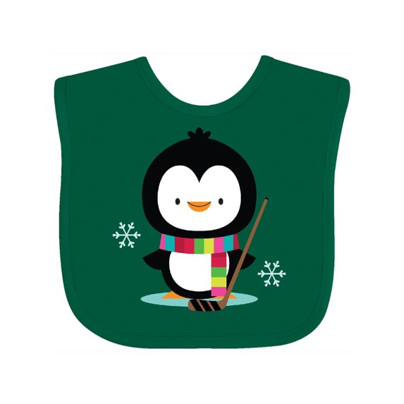Inktastic Hockey Christmas Penguin Boys or Girls Baby Bib