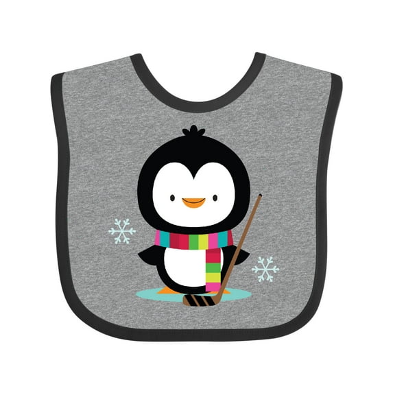 Inktastic Hockey Christmas Penguin Boys or Girls Baby Bib
