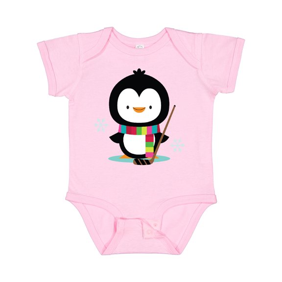 Inktastic Hockey Christmas Penguin Boys or Girls Baby Bodysuit