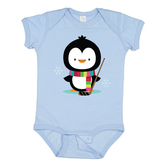 Inktastic Hockey Christmas Penguin Boys or Girls Baby Bodysuit