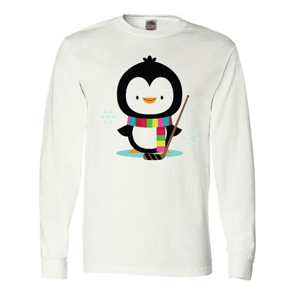 Inktastic Hockey Christmas Penguin Long Sleeve T-Shirt
