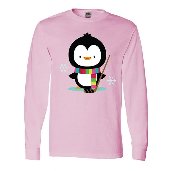Inktastic Hockey Christmas Penguin Long Sleeve T-Shirt