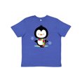 thumbnail image 1 of Inktastic Hockey Christmas Penguin Youth T-Shirt, 1 of 5