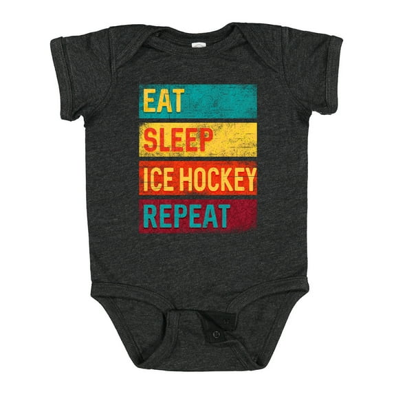 Inktastic Hockey Eat Sleep Ice Hockey Repeat Boys or Girls Baby Bodysuit