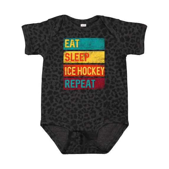 Inktastic Hockey Eat Sleep Ice Hockey Repeat Boys or Girls Baby Bodysuit
