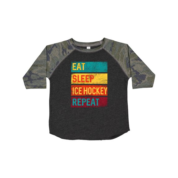 Inktastic Hockey Eat Sleep Ice Hockey Repeat Boys or Girls Toddler T-Shirt