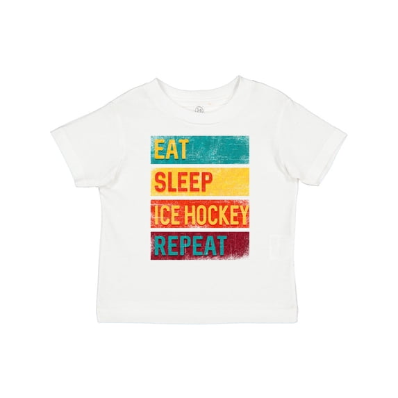 Inktastic Hockey Eat Sleep Ice Hockey Repeat Boys or Girls Toddler T-Shirt