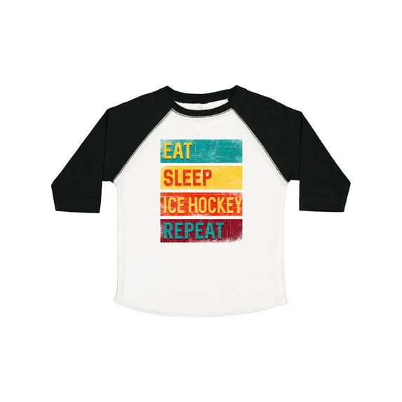 Inktastic Hockey Eat Sleep Ice Hockey Repeat Boys or Girls Toddler T-Shirt