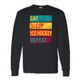 thumbnail image 1 of Inktastic Hockey Eat Sleep Ice Hockey Repeat Long Sleeve T-Shirt, 1 of 5