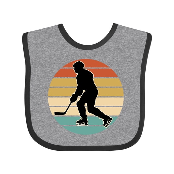 Inktastic Hockey Player Retro Sunset Boys or Girls Baby Bib