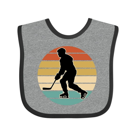 Inktastic Hockey Player Retro Sunset Boys or Girls Baby Bib