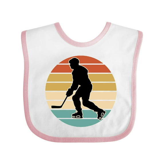 Inktastic Hockey Player Retro Sunset Boys or Girls Baby Bib
