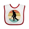 thumbnail image 1 of Inktastic Hockey Player Retro Sunset Boys or Girls Baby Bib, 1 of 4