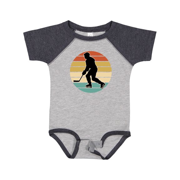 Inktastic Hockey Player Retro Sunset Boys or Girls Baby Bodysuit