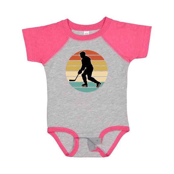 Inktastic Hockey Player Retro Sunset Boys or Girls Baby Bodysuit