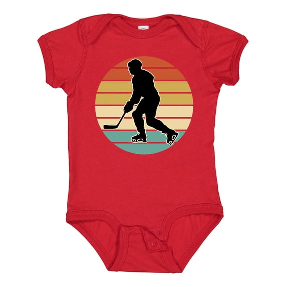 Inktastic Hockey Player Retro Sunset Boys or Girls Baby Bodysuit