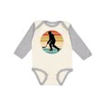 thumbnail image 1 of Inktastic Hockey Player Retro Sunset Boys or Girls Long Sleeve Baby Bodysuit, 1 of 5