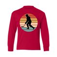 thumbnail image 1 of Inktastic Hockey Player Retro Sunset Long Sleeve Youth T-Shirt, 1 of 5