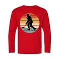 thumbnail image 1 of Inktastic Hockey Player Retro Sunset Long Sleeve Youth T-Shirt, 1 of 5