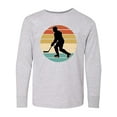 thumbnail image 1 of Inktastic Hockey Player Retro Sunset Long Sleeve Youth T-Shirt, 1 of 5