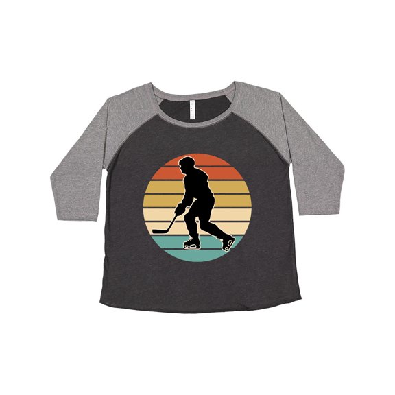 Inktastic Hockey Player Retro Sunset Women's Plus Size T-Shirt