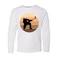 thumbnail image 1 of Inktastic Hockey Retro Sunset Long Sleeve Youth T-Shirt, 1 of 5